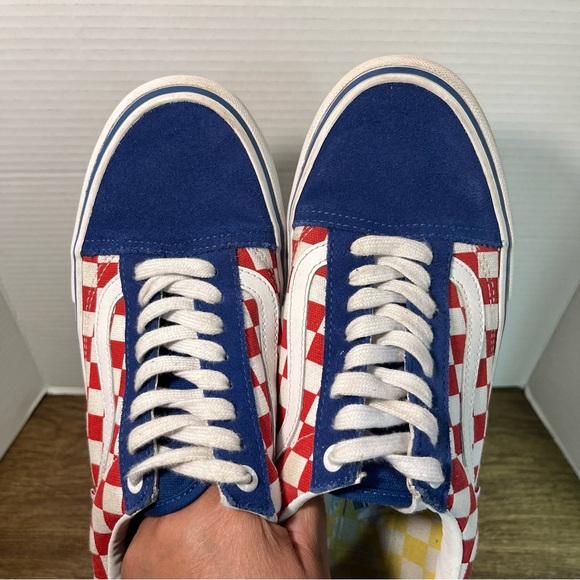 Vans Old Skool Pro Checkered Red White Blue Checkerboard Size 7.5 - Picture 10 of 12